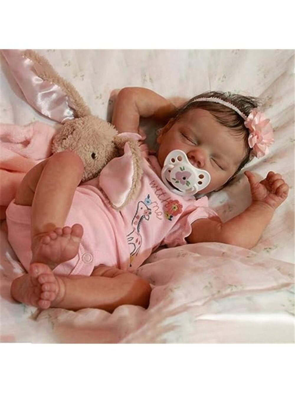 18" Reborn Baby Doll Full Body Silicone Vinyl Sleeping Girl Bathable Realistic